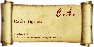 Czéh Ágnes névjegykártya